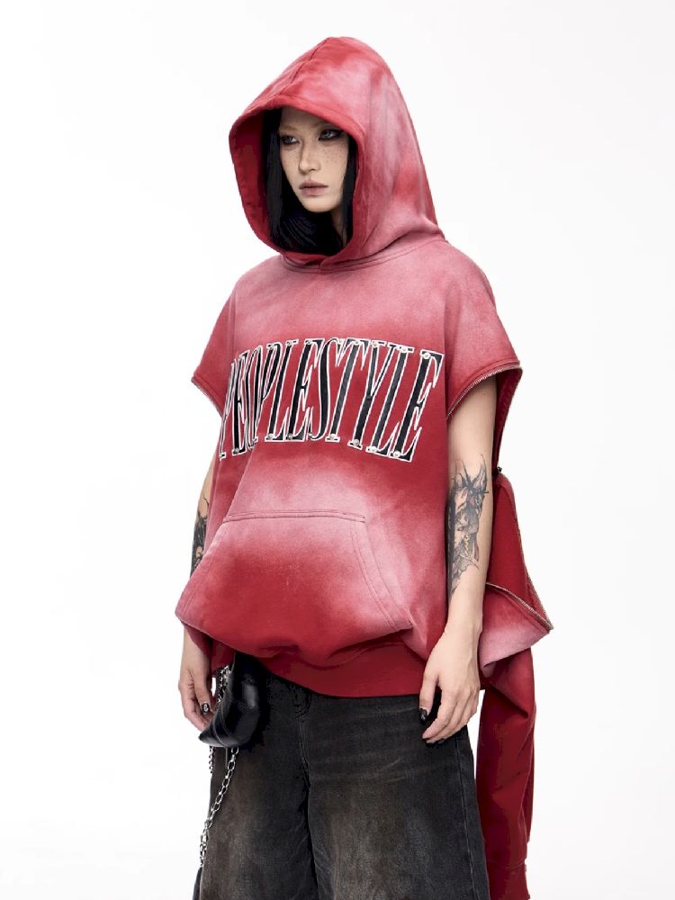 Washed Embroidered Hooded Sweatshirt【s0000011357】