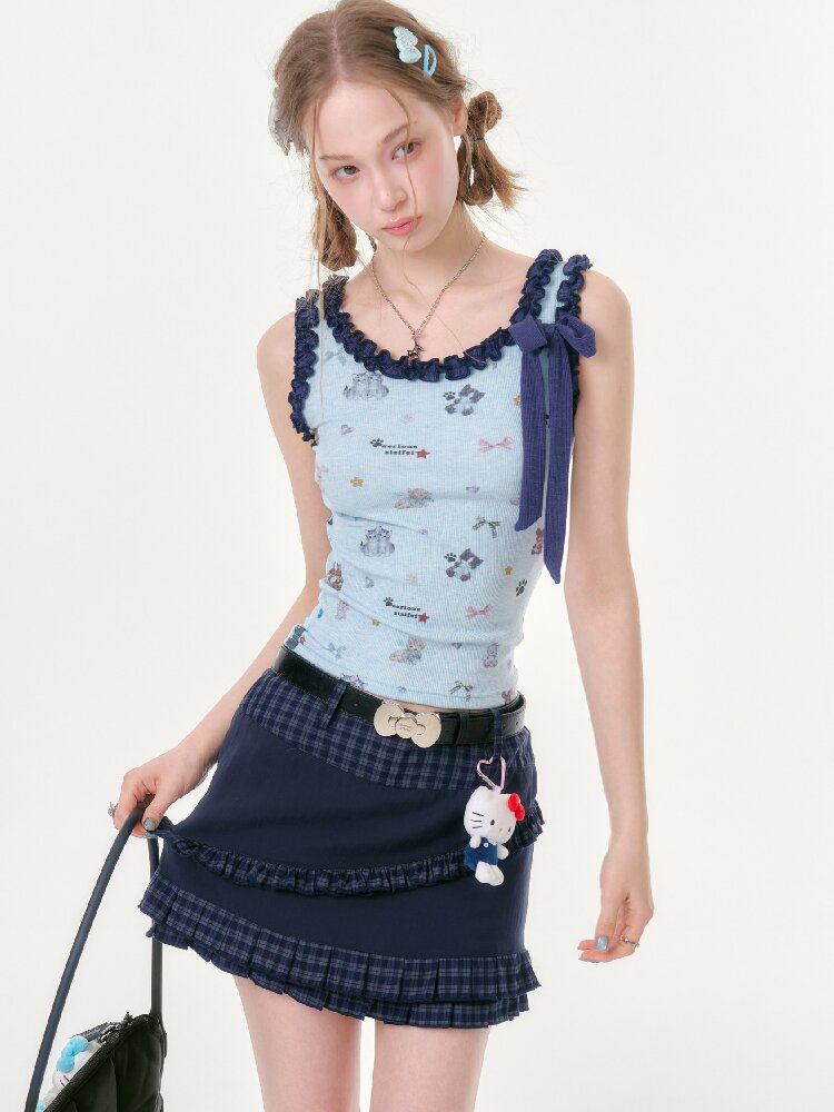 Printed Fungus Slim Camisole Top【s0000016622】