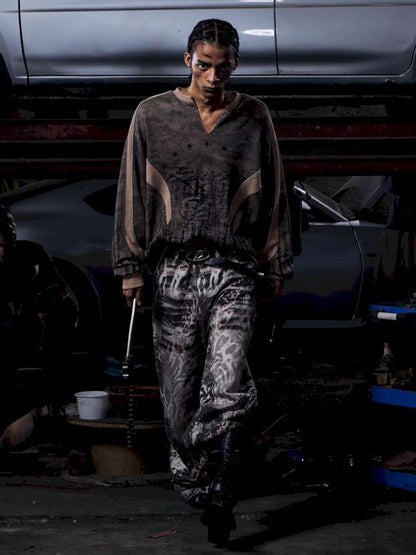 Dark Camouflage Ripped Cardigan【s0000015171】