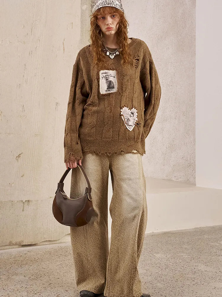 Long Sleeve Oversized Cable-Knit Pullover Sweater【s0000014051】
