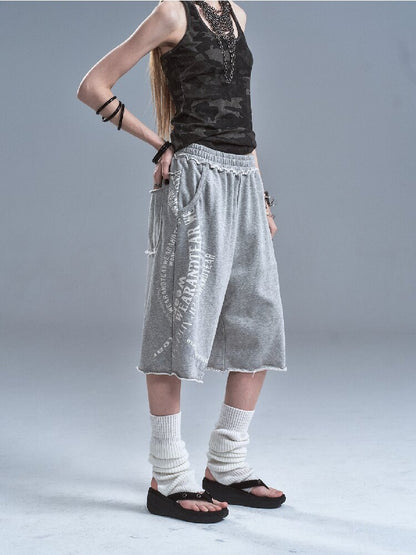 Silver Print Terry Sweatpants【s0000016632】