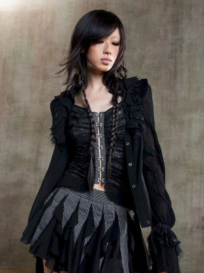 Chiffon Thin Sheer Top【s0000012653】
