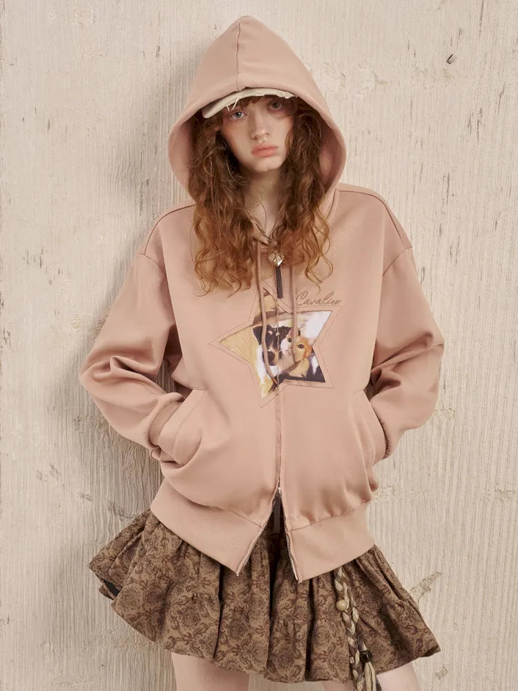 Oversized Long-Sleeve Zipper Hoodie Jacket【s0000014049】