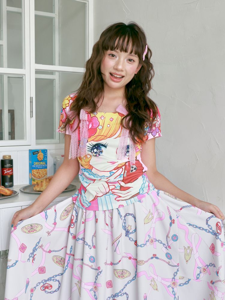 Beautiful girl pattern short-sleeve【s0000012756】