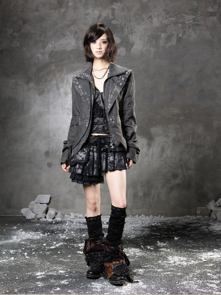 Fake Two Leopard Denim Jacket【s0000015949】
