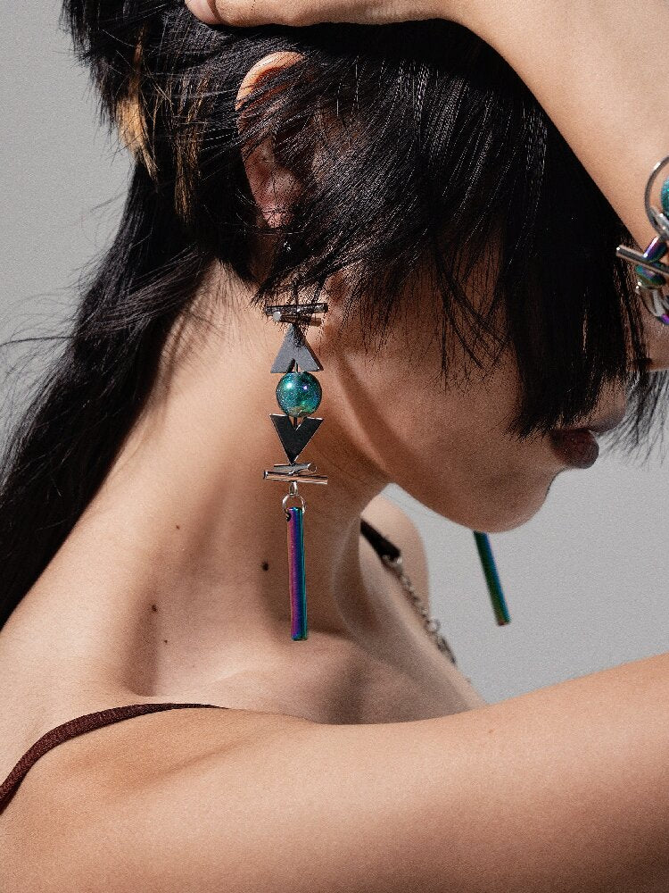 Futuristic Punk Heavy Earrings【s0000018820】
