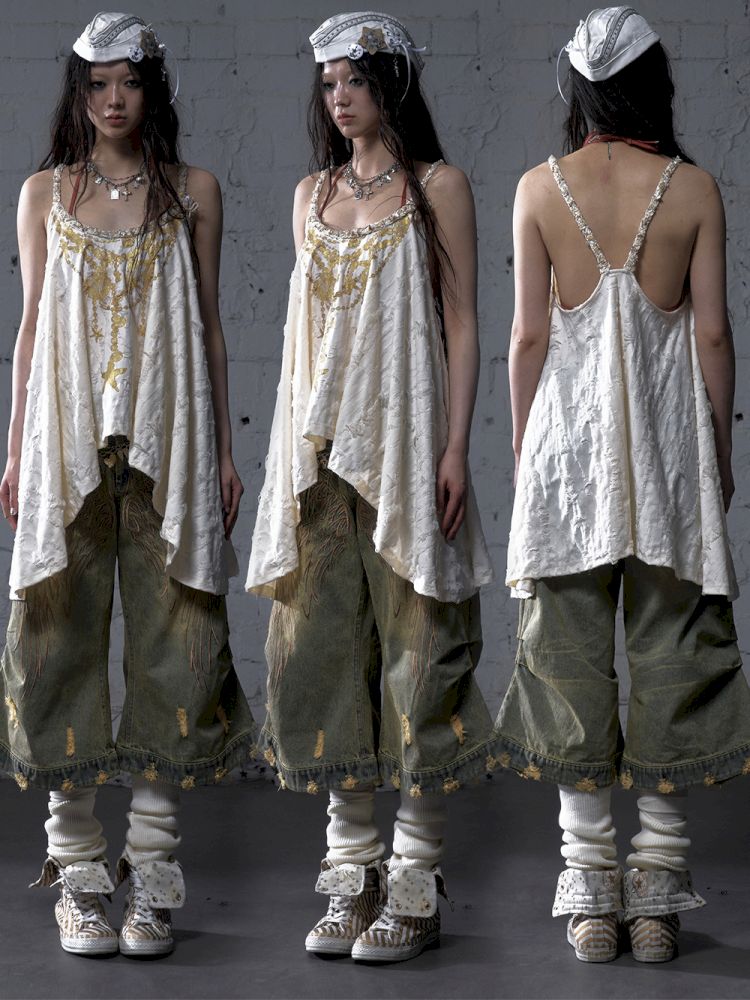 Ribbon Lazy Irregular Loose Halter Top【s0000012787】