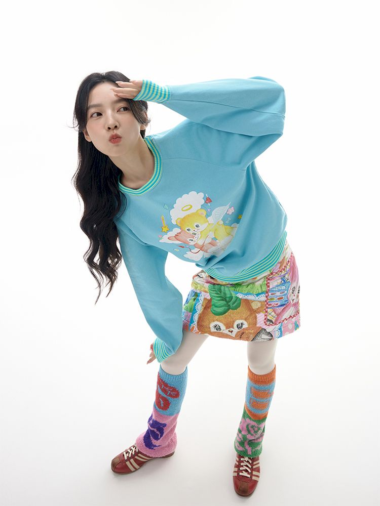 Bear Illustration Sports Sweatshirt [S0000010518]