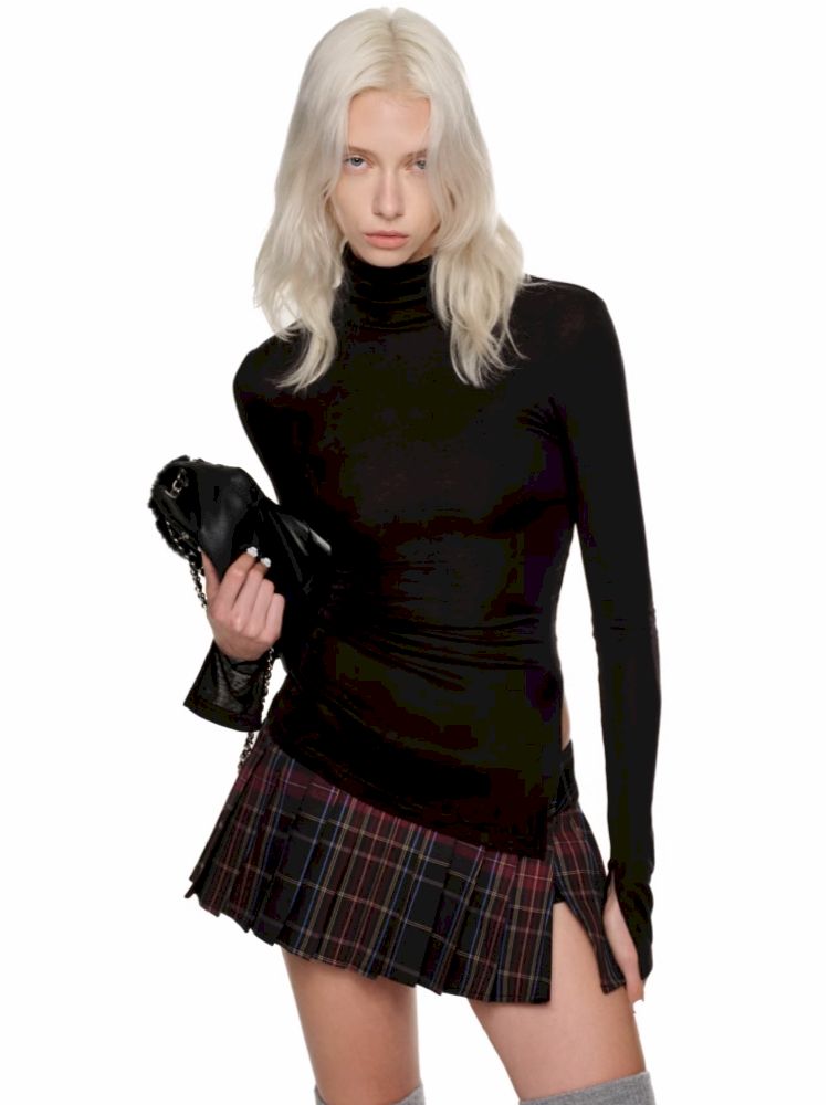 PLAID PLEATED SHORT SKIRT [S0000010640]