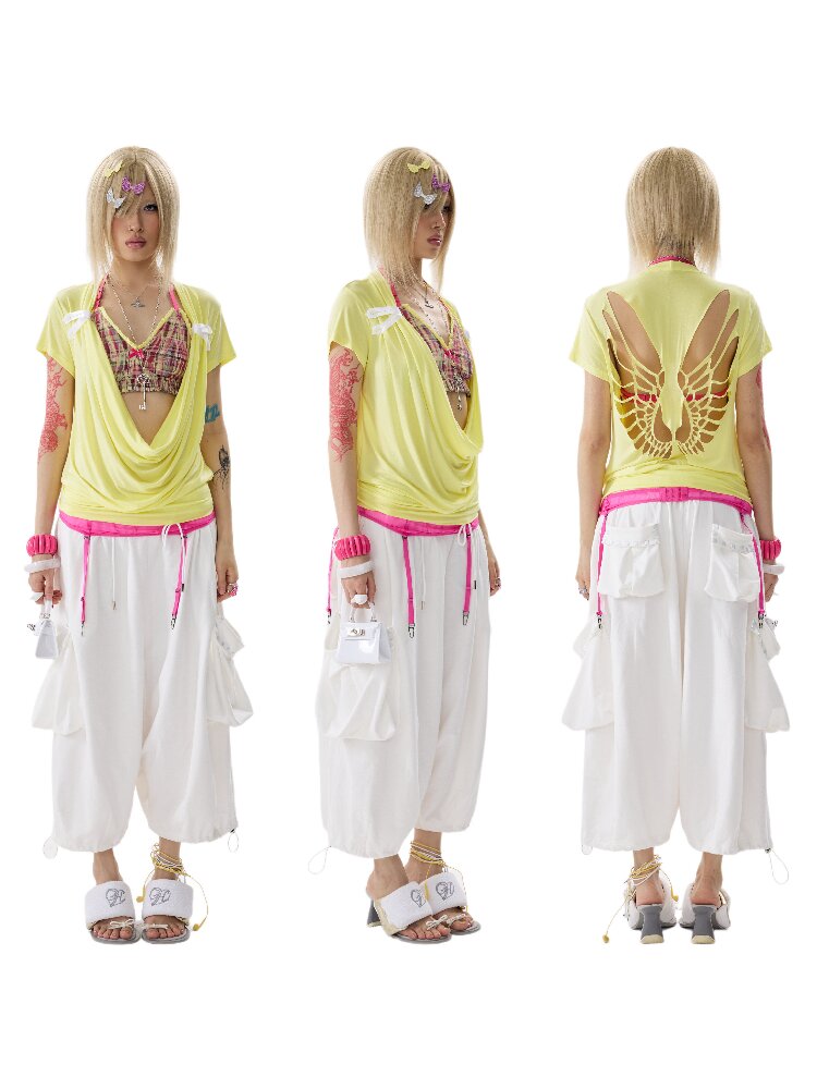 Loose Plaid Rhinestone Sports Pants【s0000017647】