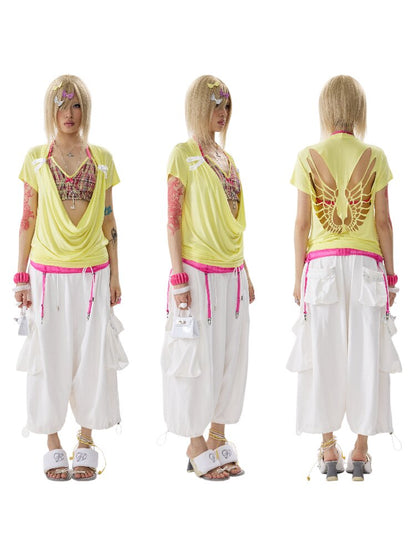 Loose Plaid Rhinestone Sports Pants【s0000017647】