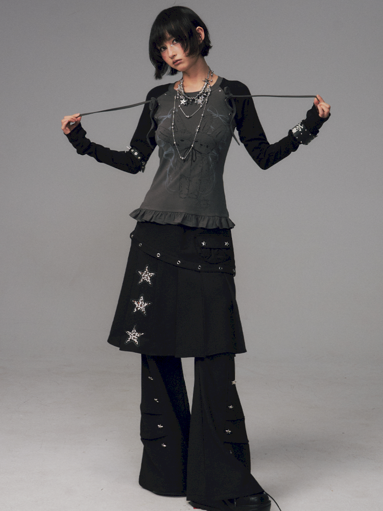 Two-Piece Pleated Skirt-Pants【s0000014456】