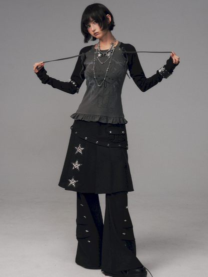 Two-Piece Pleated Skirt-Pants【s0000014456】