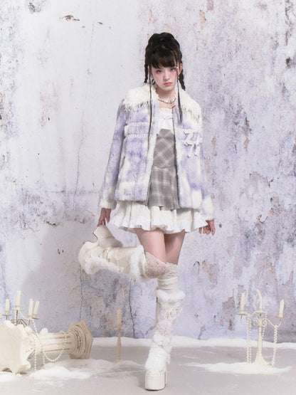 Tie-Dye Patchwork Rabbit Fur Coat【s0000005306】