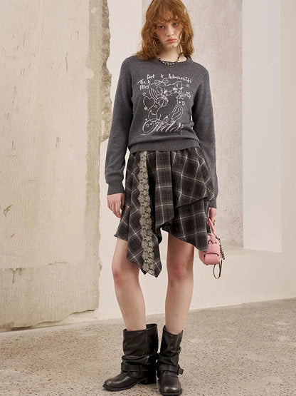 Kitten Crewneck Oversized Sweater Knit Top【s0000014065】