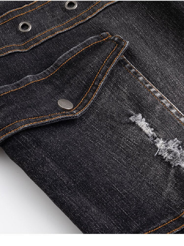 Splicing Hole Grunge Straight Jeans【s0000016284】