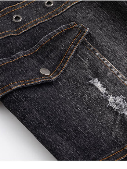 Splicing Hole Grunge Straight Jeans【s0000016284】