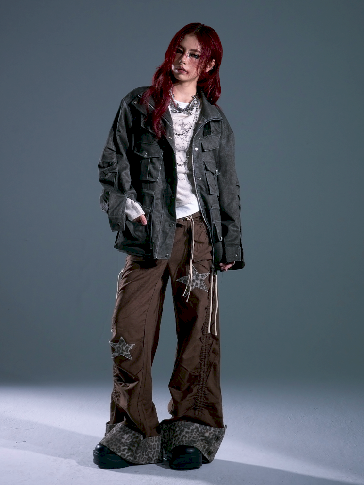 Casual Pocket Drawstring Loose Jacket【s0000013688】