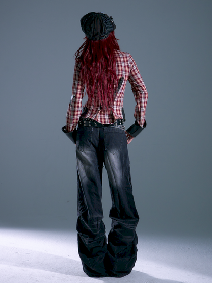 Plaid Slim long-sleeved shirt【s0000013695】