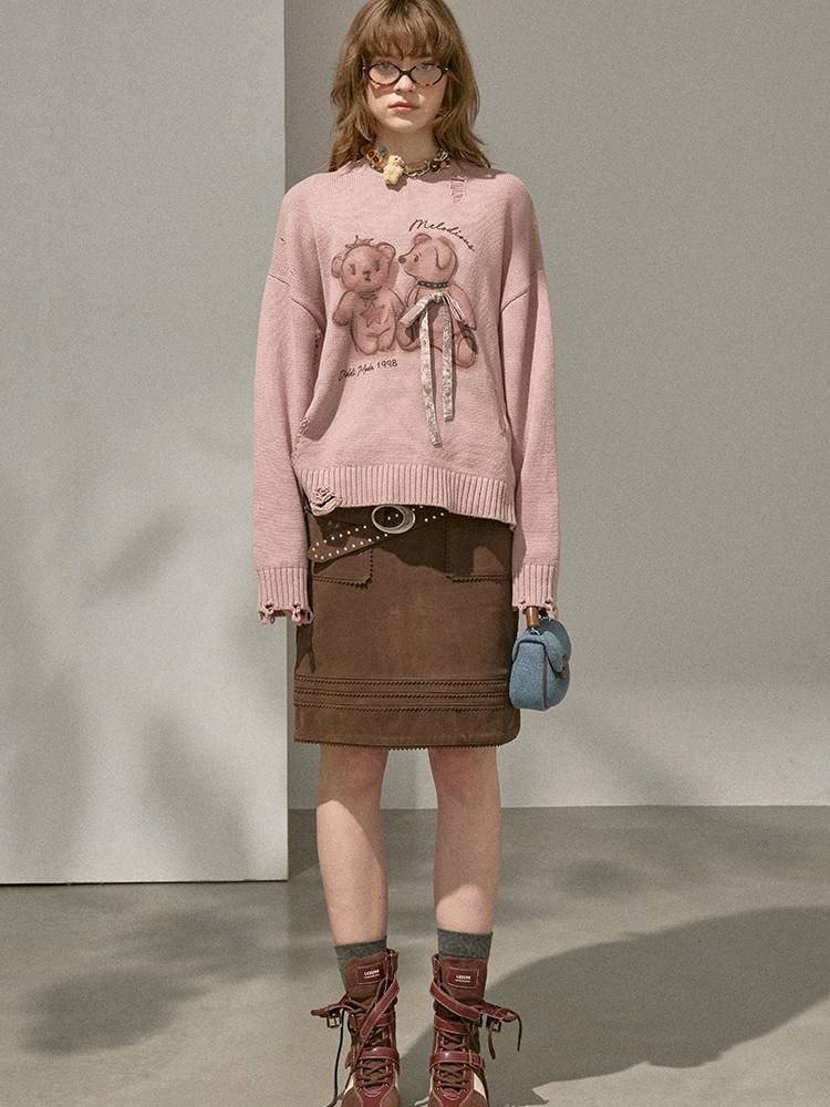 Oversized Long-Sleeve Knit Sweater【s0000014392】