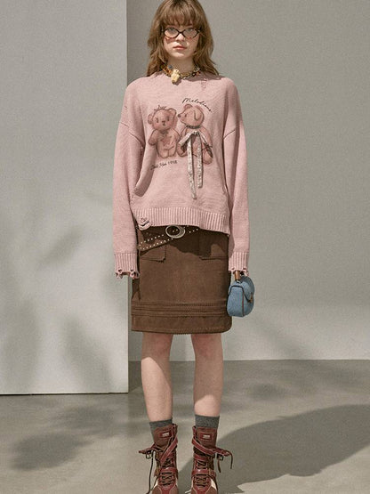 Oversized Long-Sleeve Knit Sweater【s0000014392】