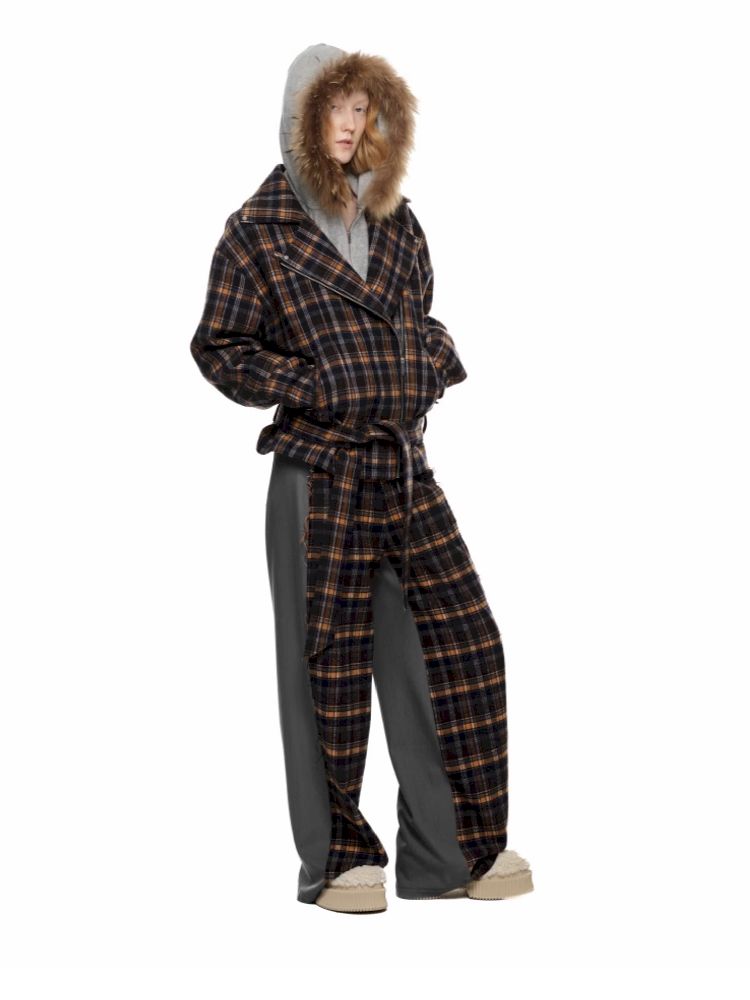 Plaid Tweed Biker Suit [S0000010641]