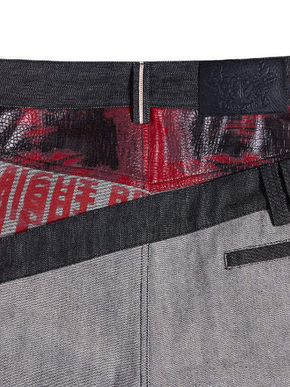 Cow Scimitar Wide Leg Denim Jeans【s0000016966】