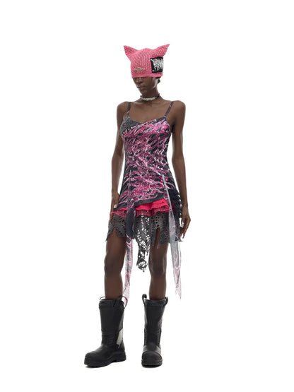 Cat-Eared Concept Little Devil Hole-Pattern Beanie【s0000014010】