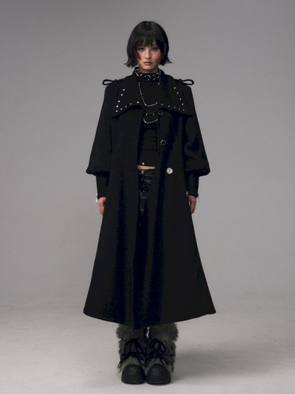 Dark A-Line Temperament Wool Coat【s0000014707】