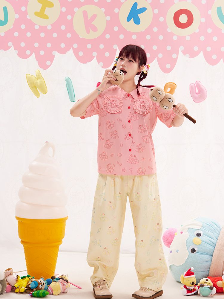 Animal Angel Bunny Collar Pink Shirt【s0000013190】