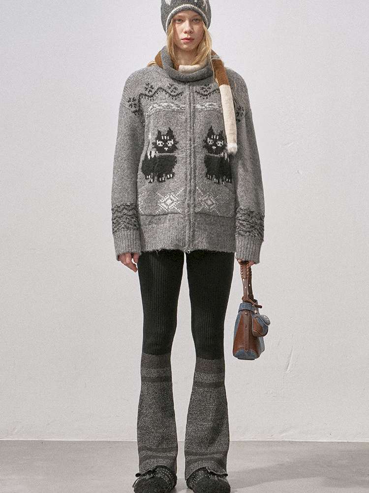 Concubine Cat Hoop Yarn Knit Jacket【s0000015227】