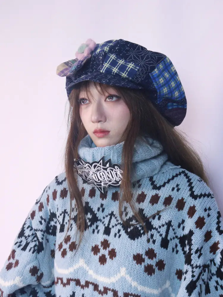 Face-Slimming Newsboy Cap【s0000014343】