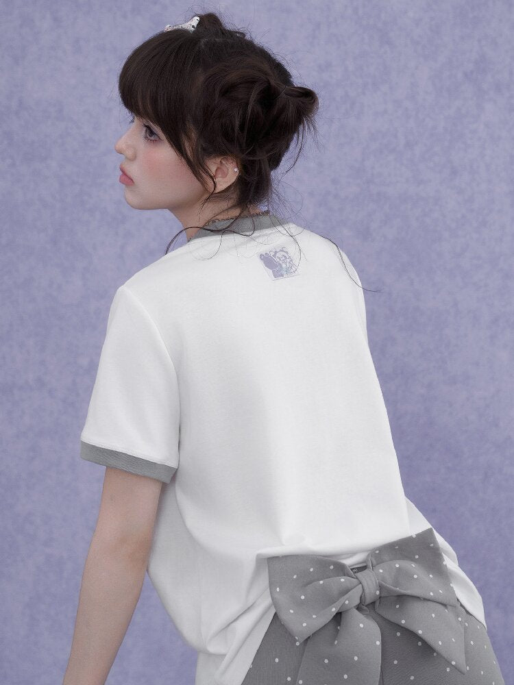 Print Crew Neck Short Sleeve T-Shirt【s0000016646】