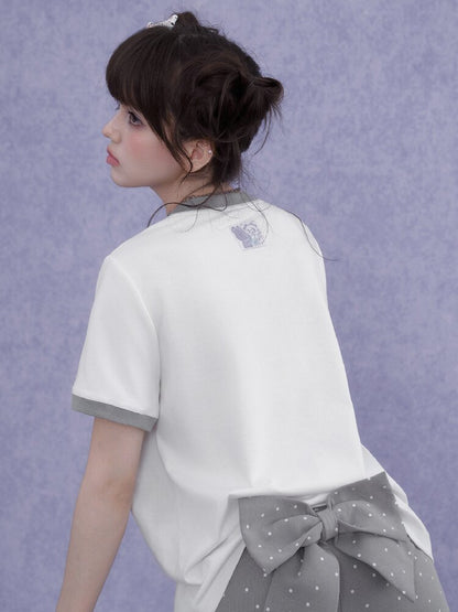 Print Crew Neck Short Sleeve T-Shirt【s0000016646】