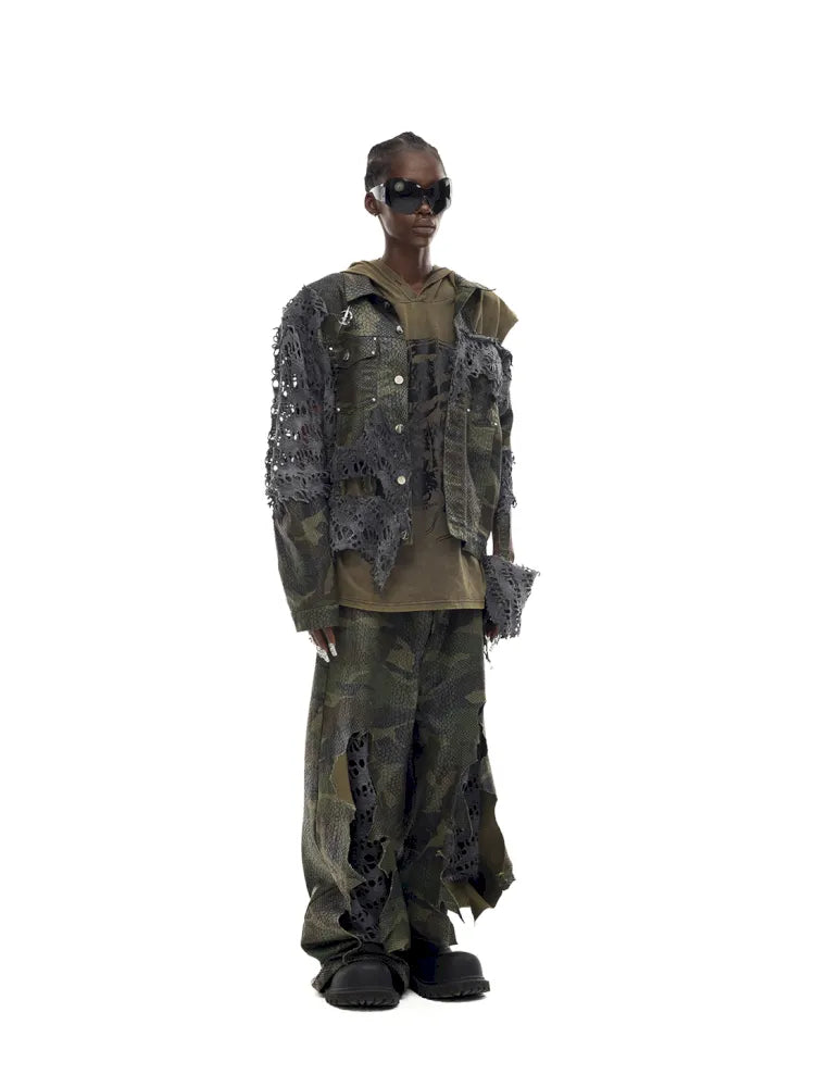 Gender-Neutral Y3K Painted Denim Pants【s0000014013】