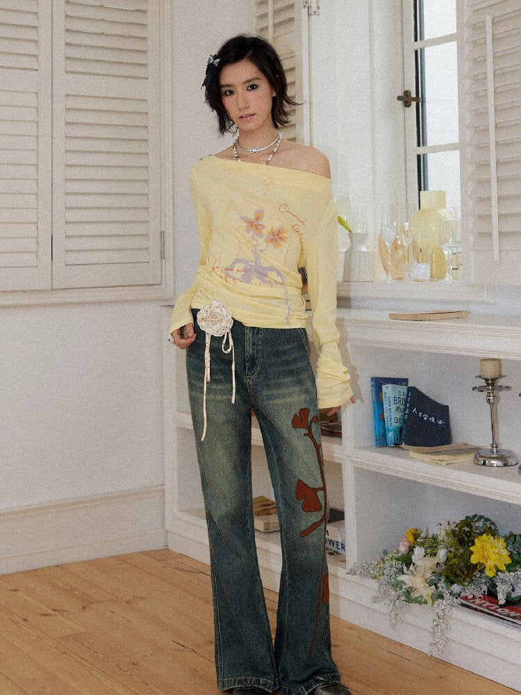 Printed Tencel Linen Loose Tee【s0000016654】