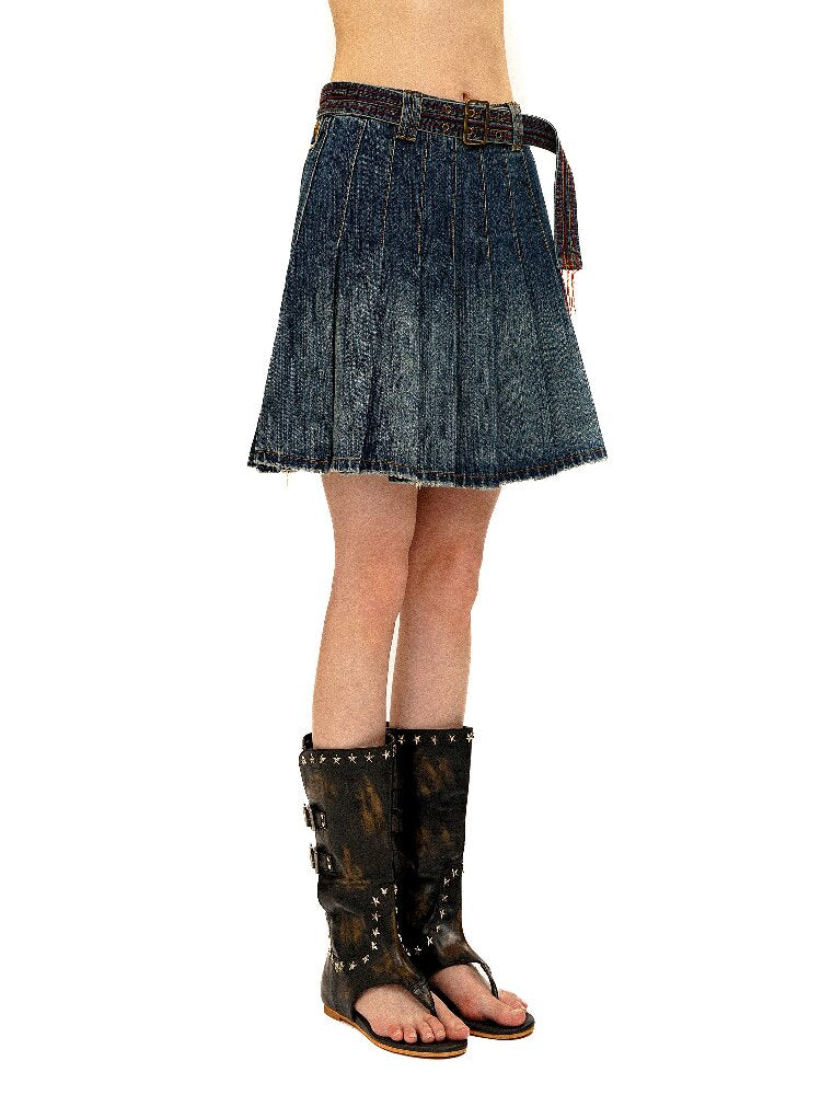 Vintage Contrast Waistband Skirt【s0000016140】