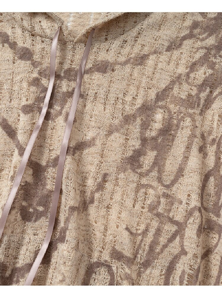 Ripped Knit Hooded Short Smock T Shirt【s0000016993】
