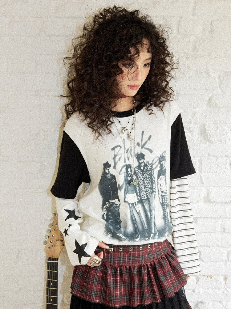 Loose Slub Cotton Printed T-Shirt【s0000017897】