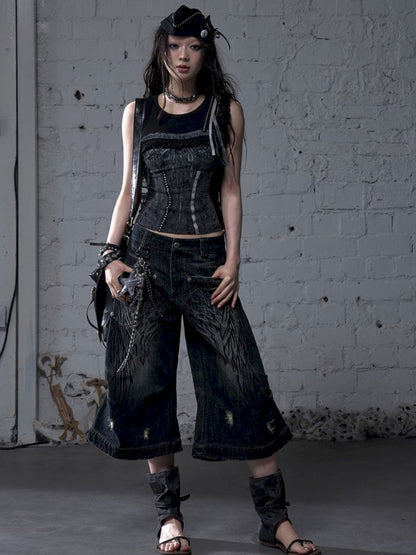 Ssleeveless fitted knit short vest【s0000012791】