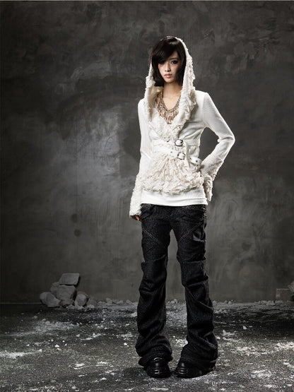 Double Waist Scimitar Denim Pants【s0000015945】