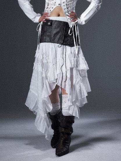 Romantic Punk Lace Patchwork Skirt【s0000018005】