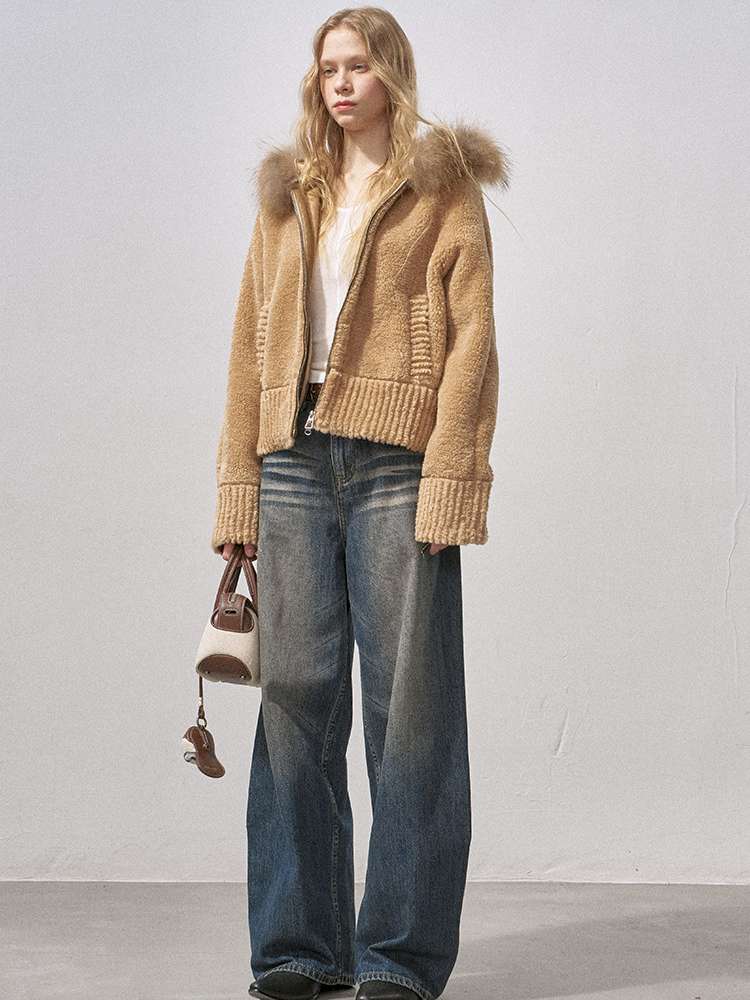 Bear Ears Velvet Faux Fur Jacket【s0000015235】