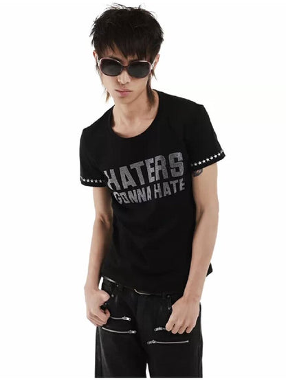 Rhinestone Star Printed Square Neck T-Shirt【s0000018247】