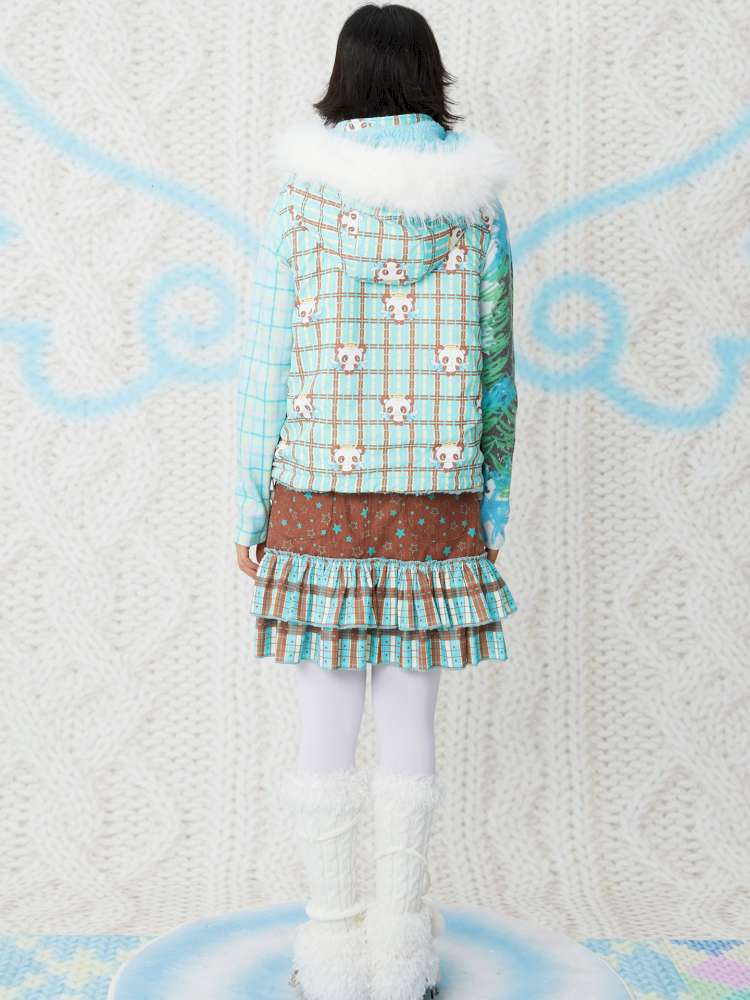 Reversible Panda Print Cotton Vest【s0000015108】