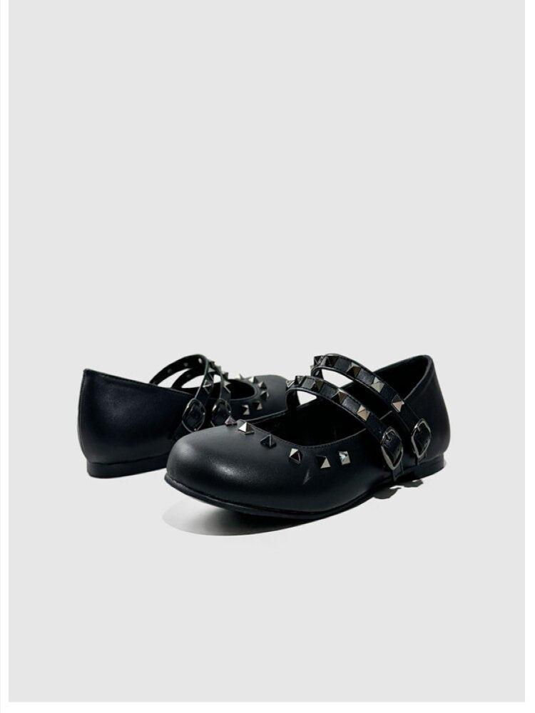 Vintage Rivet Flat Ballet Shoes【s0000015705】