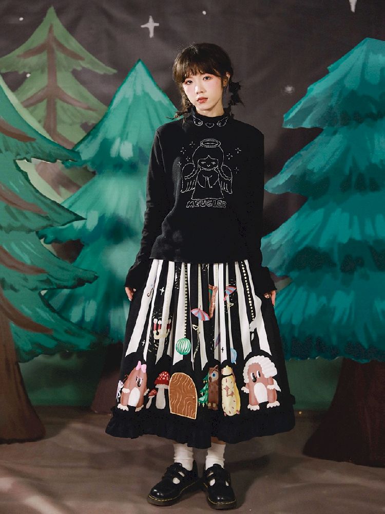 Stereoscopic Embroidered Organs Half Skirt【s0000005682】