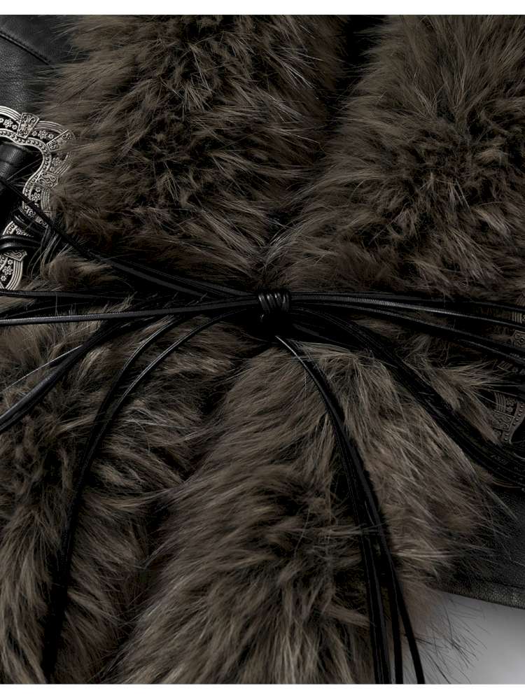 Tie-Front Shearling Vest【s0000014459】