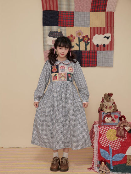 Plaid Printed Doll Neck Dress【s0000010350】