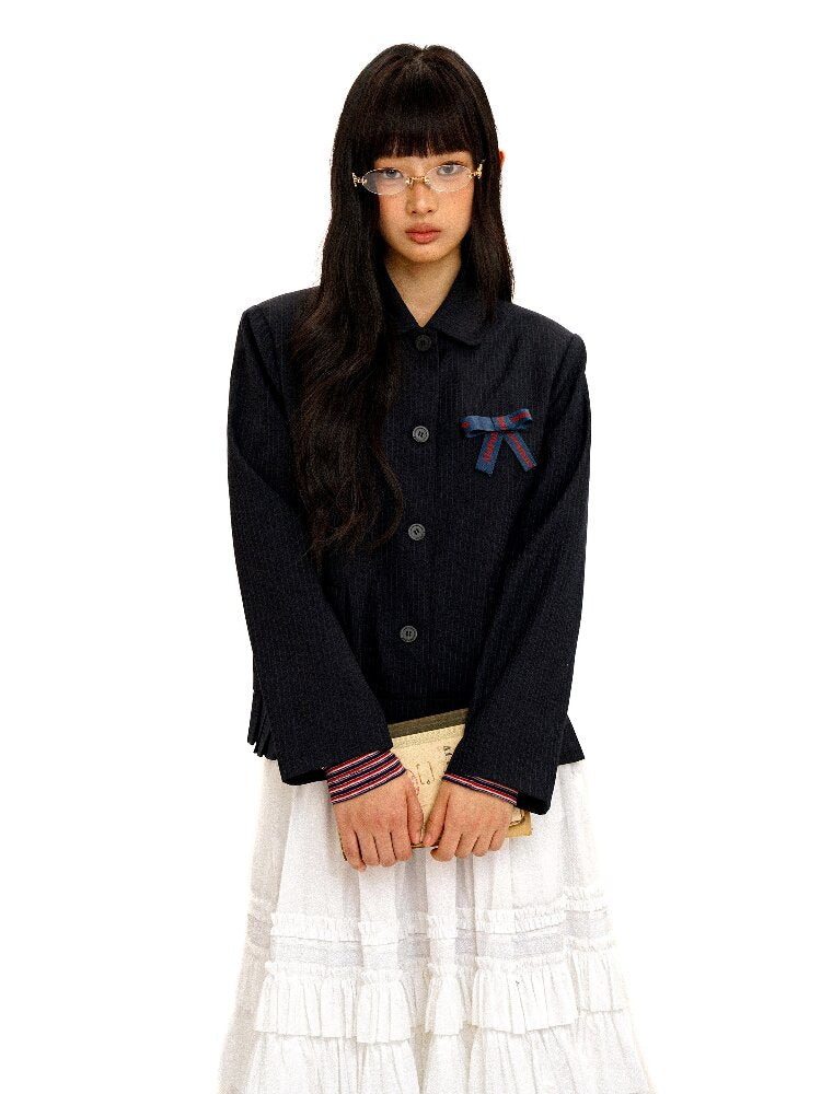 Vintage Doll Collar Pleated Blazer【s0000016113】
